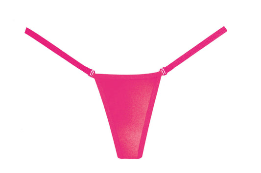 Allure Lingerie Between the Cheats Wetlook Y Back Panty - Hot Pink - OS