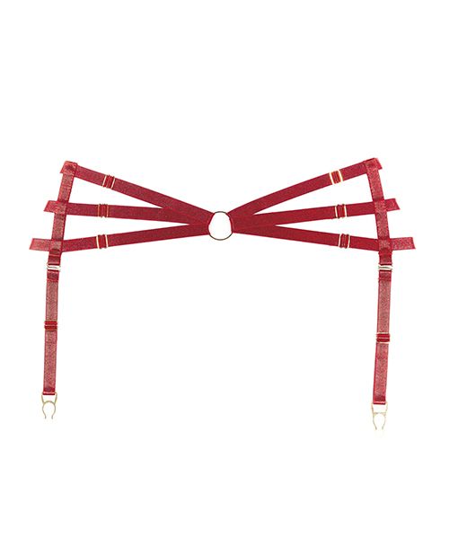 Allure Lingerie Adore Femme Fatale Waist Harness w/Detachable Garters Red O/S