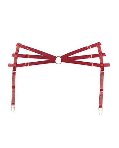 Allure Lingerie Adore Femme Fatale Waist Harness w/Detachable Garters Red O/S
