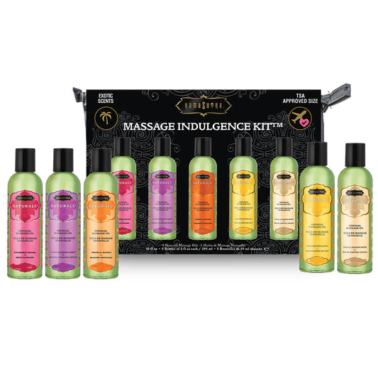 Kama Sutra Massage Oil Indulgence Kit  - 5 Bottle Travel Size Gift Set