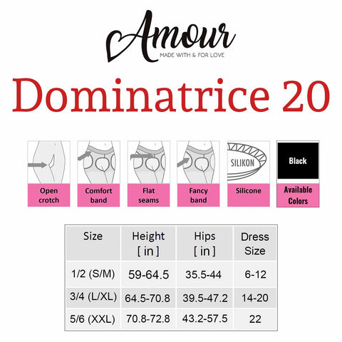 Amour Dominatrice 20D Crotchless Criss Cross Fashion Pantyhose  | Reg & Plus