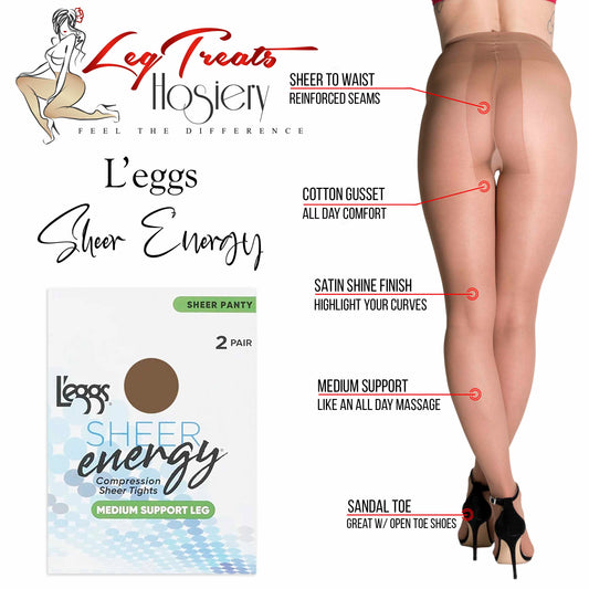 L'eggs Everyday Sheer-to-Waist Pantyhose – Size Q – 2 Packs (6