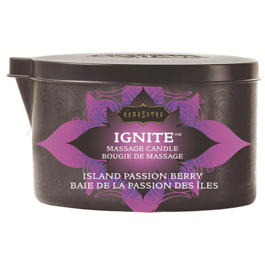 Kama Sutra Ignite Wax Free Massage Candle - Island Passion Berry 6oz