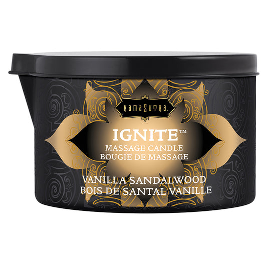 Kama Sutra Ignite Wax Free Massage Candle - Vanilla Sandalwood 6oz