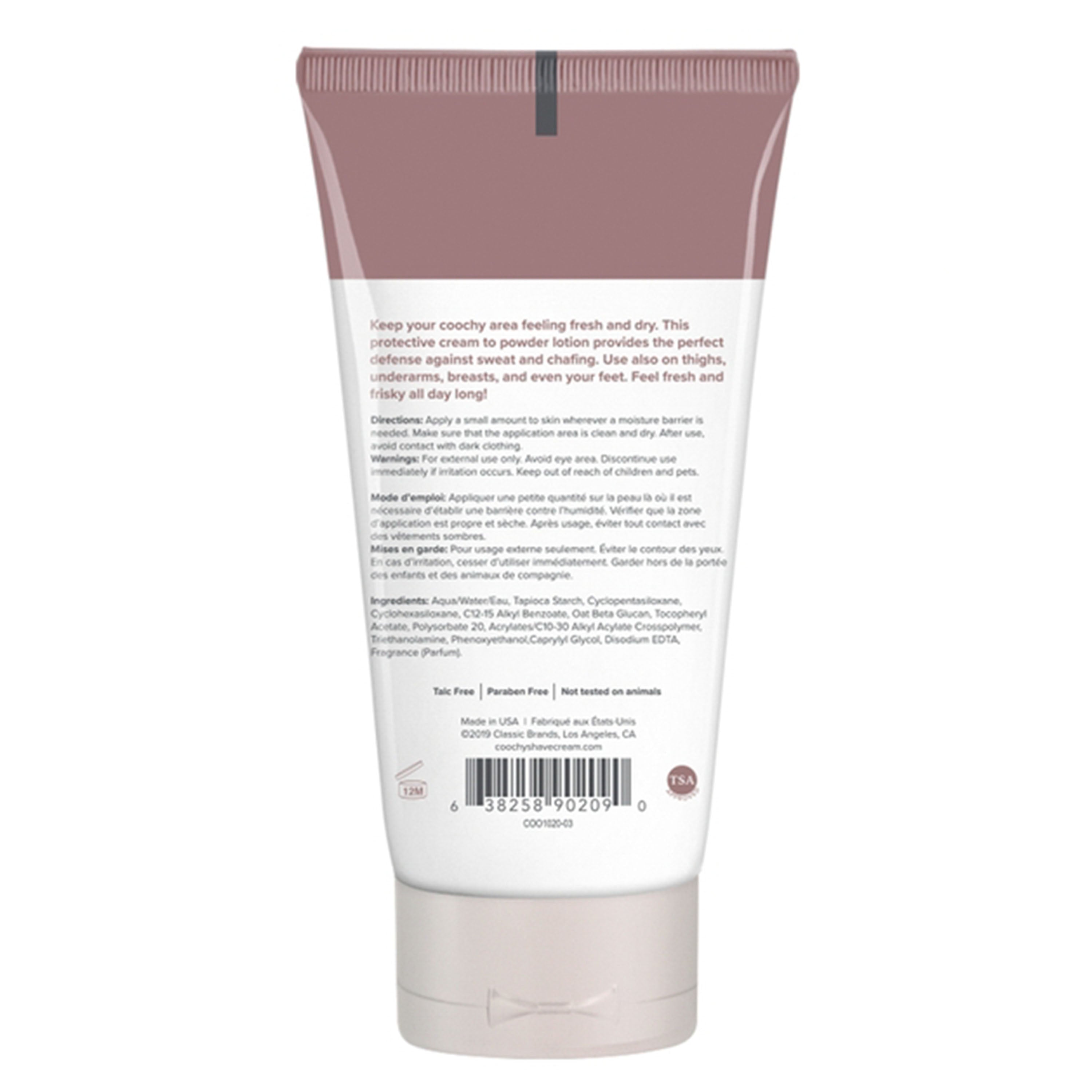 Coochy Cream Oh So Fresh Sweat Defense Intimate Area Deodorant Lotion Back