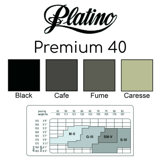 Platino Premium 40D Opaque Satin Gloss Pantyhose - Reg & Plus Sizes