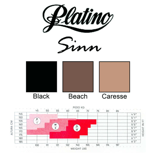 Platino Sinn 10D Seamless Pantyhose - Luxury Ultra Sheer Wide Waistband